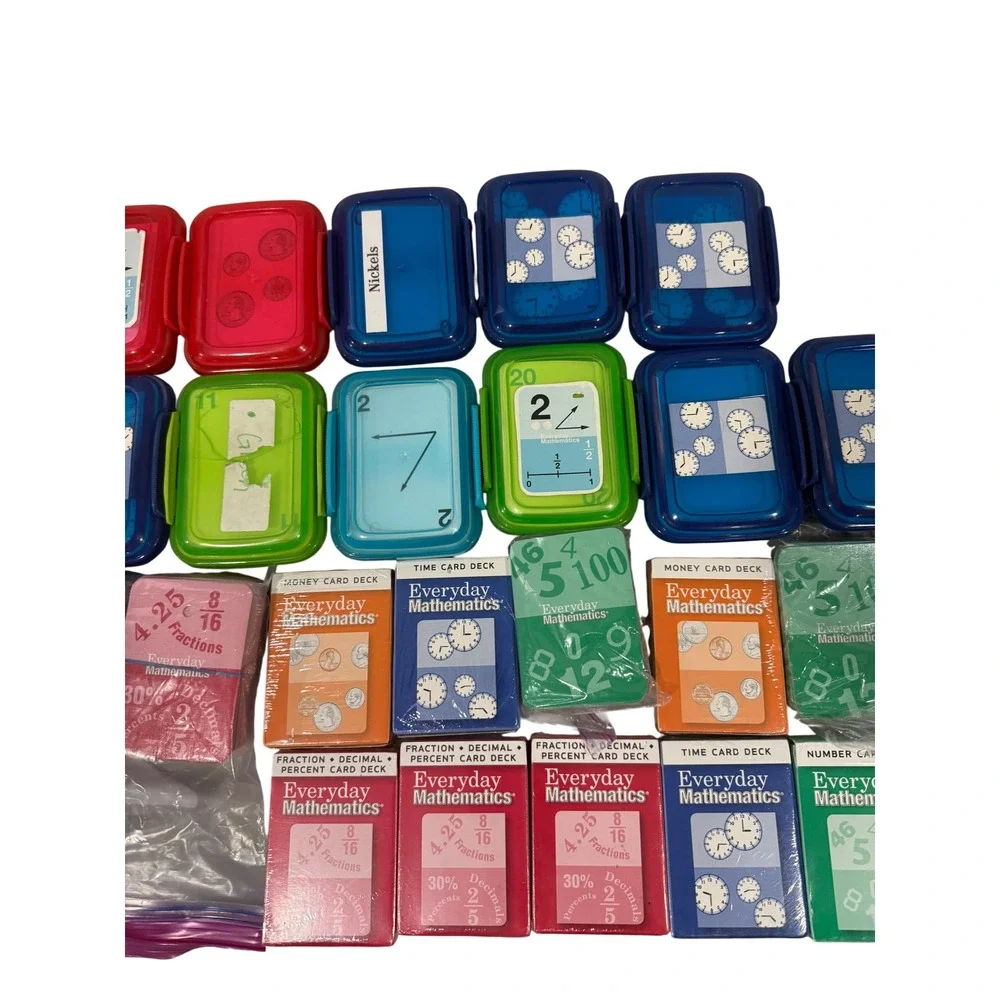 Everyday Mathematics Card Deck Lot McGraw Hill Fractions Money Time Number Decks